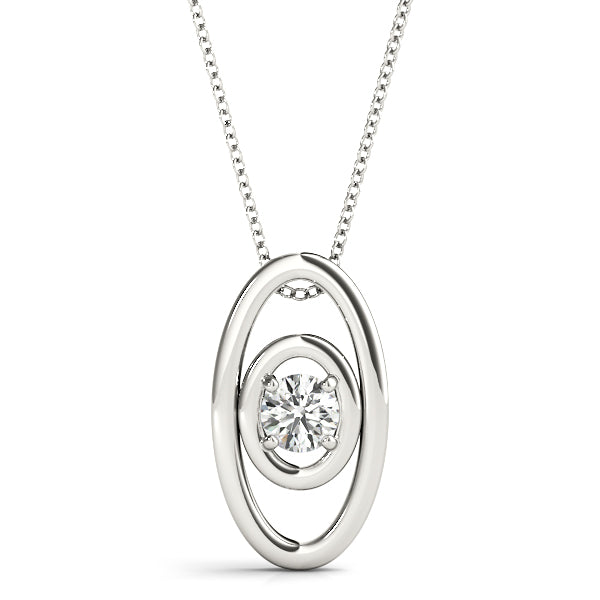 White Platinum 0.1CT Lab Diamond Solitaire Pendant