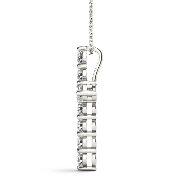 14K White Gold Diamond Cross Pendant