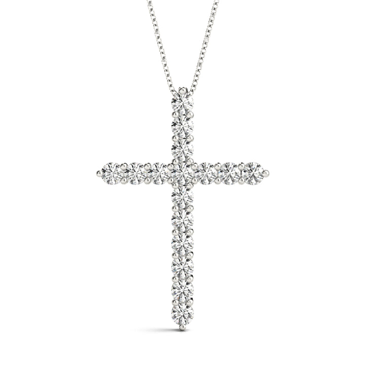 White Gold 16 Diamond Cross Pendant