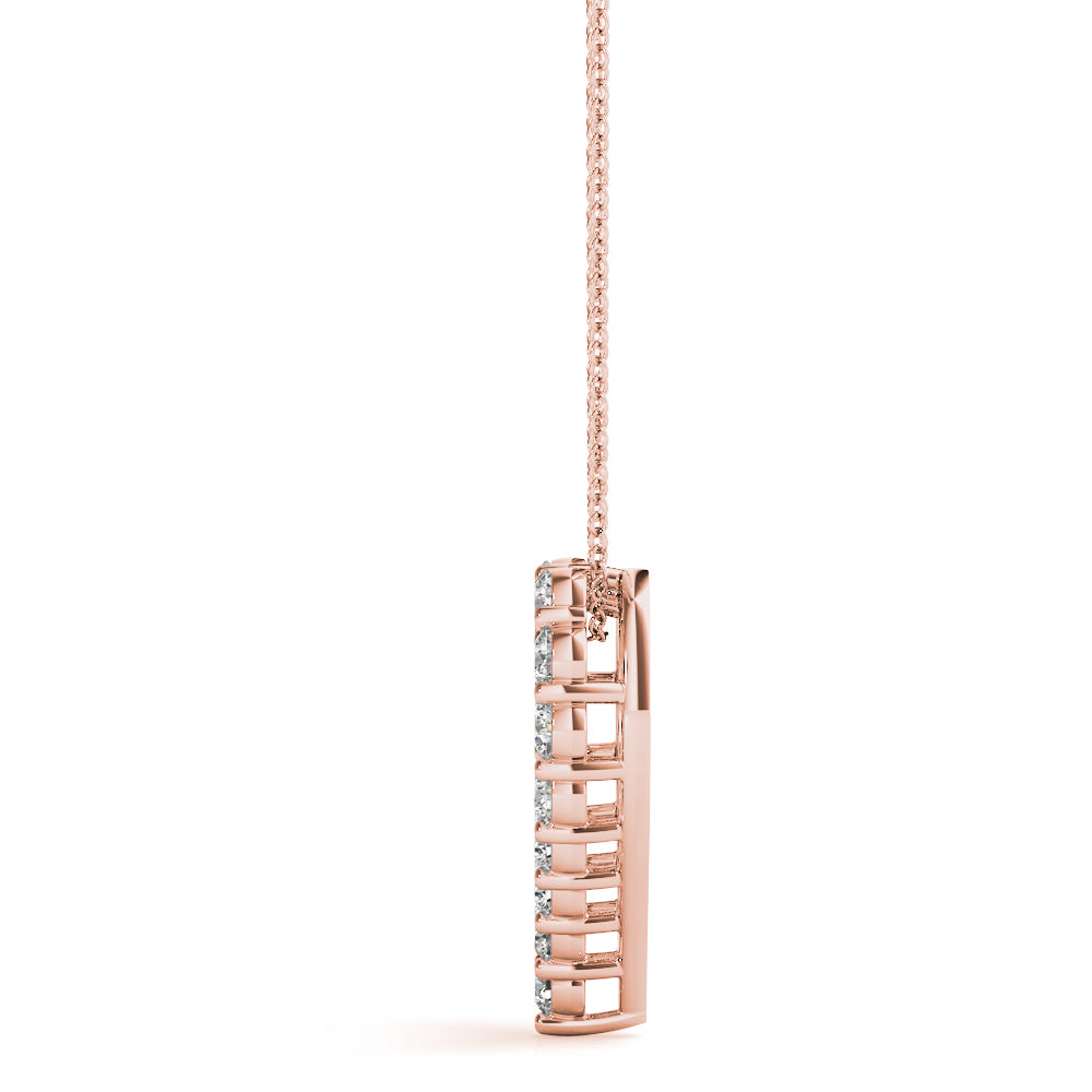 14K Rose Gold Diamond Fashion Pendant