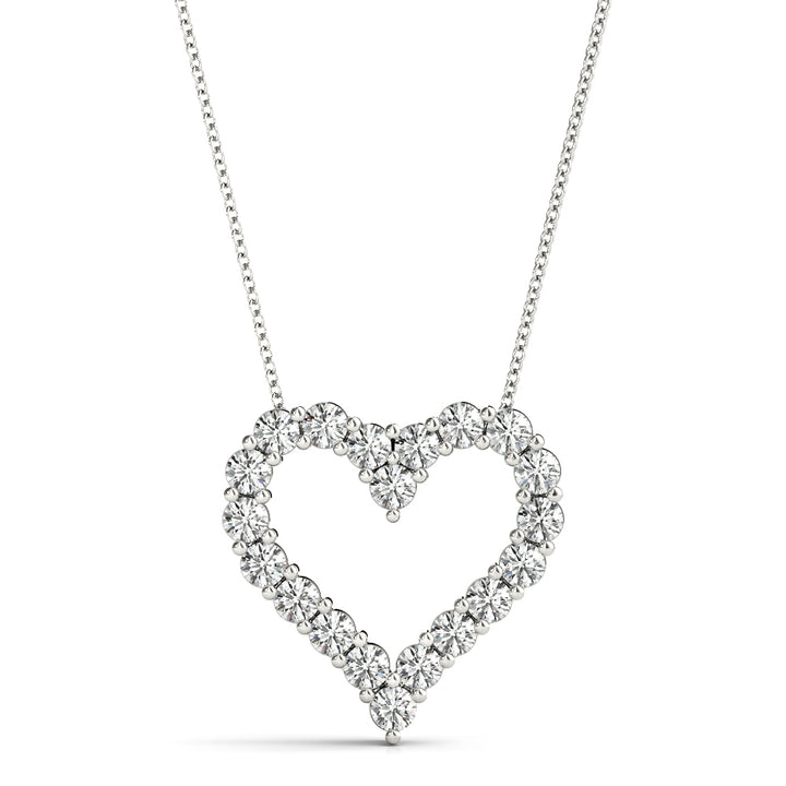 White Gold Lab Diamond Heart Pendant