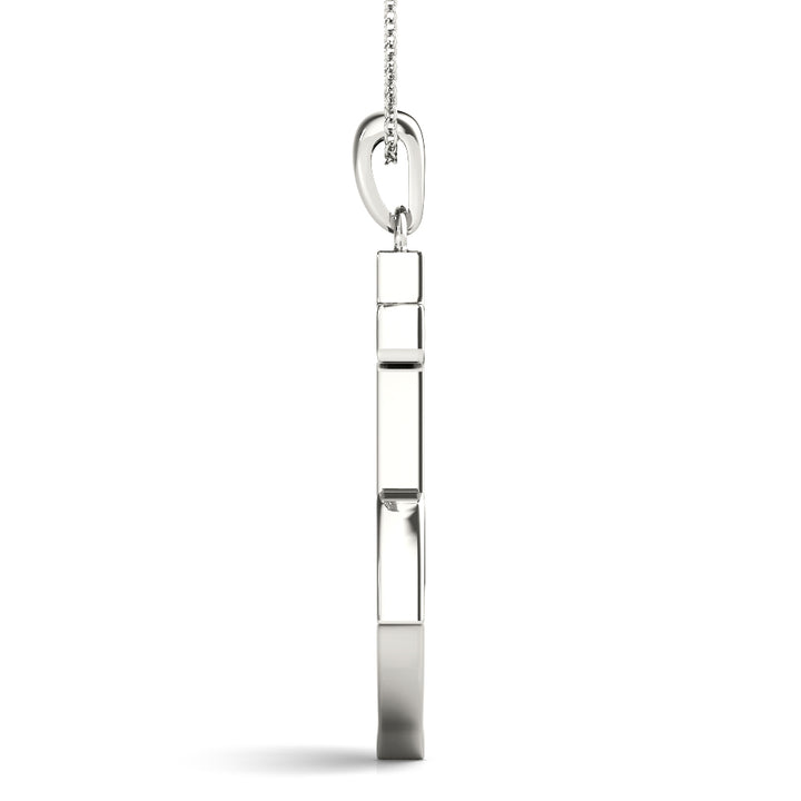 14K White Gold Diamond Maritime Anchor Pendant