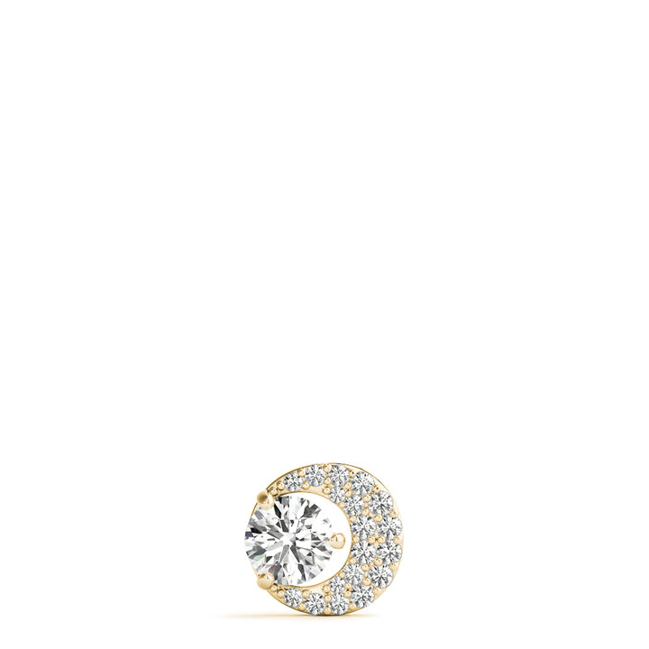 14K Yellow Gold Round Diamond Pendant