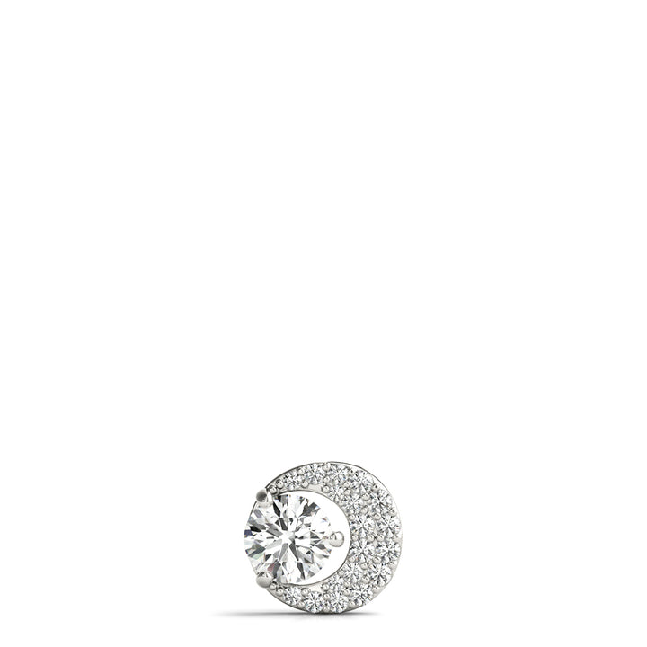 18K White Gold Round Diamond Cluster Pendant
