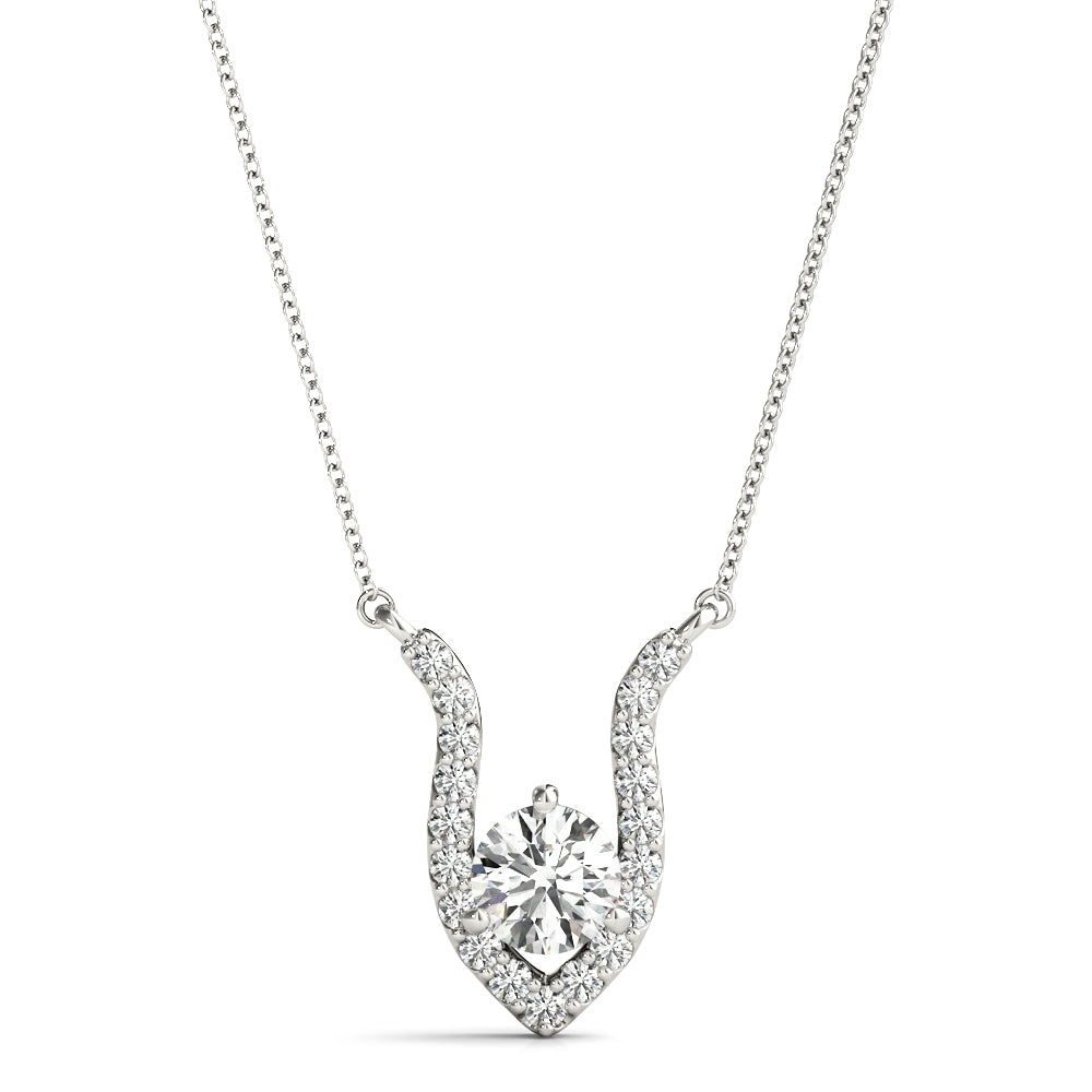 White Gold Lab Diamond Solitaire Pendant