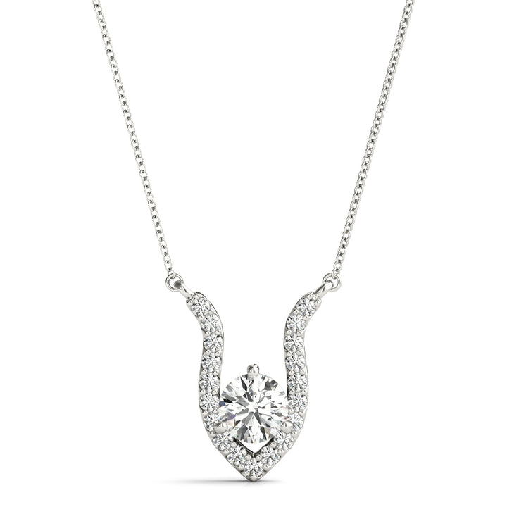White Gold Lab Diamond Solitaire Pendant