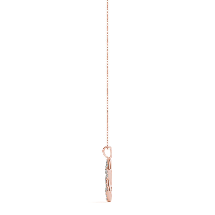 14K Rose Gold Diamond Star of David Pendant