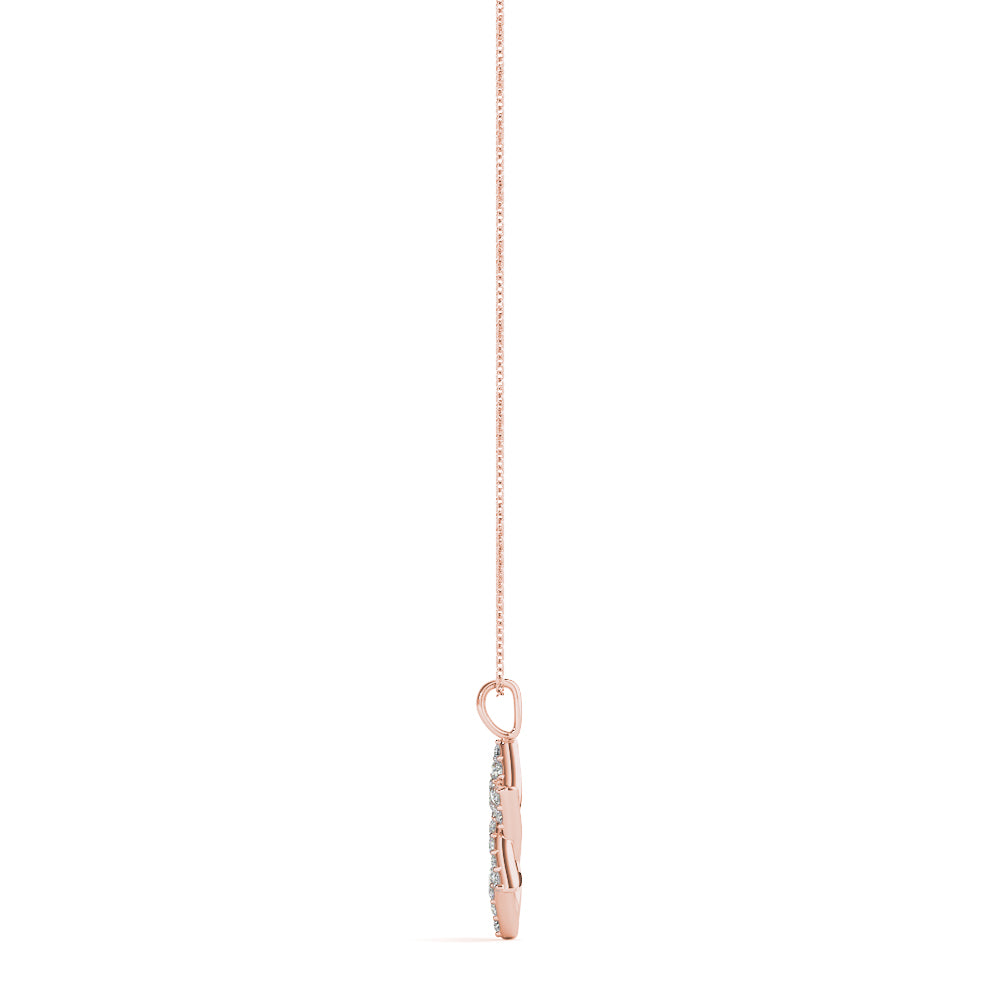 14K Rose Gold Diamond Star of David Pendant
