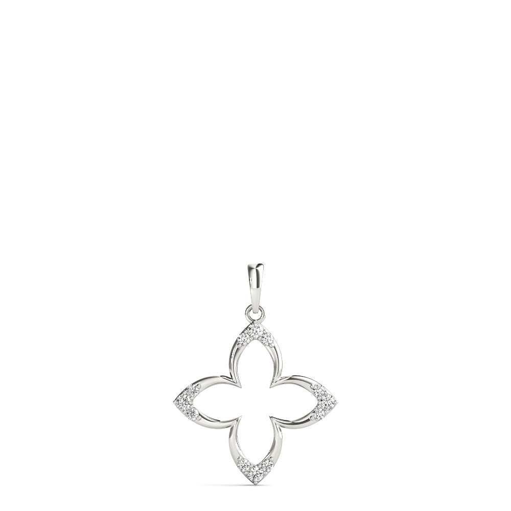 Platinum White Diamond 15MM Fashion Pendant