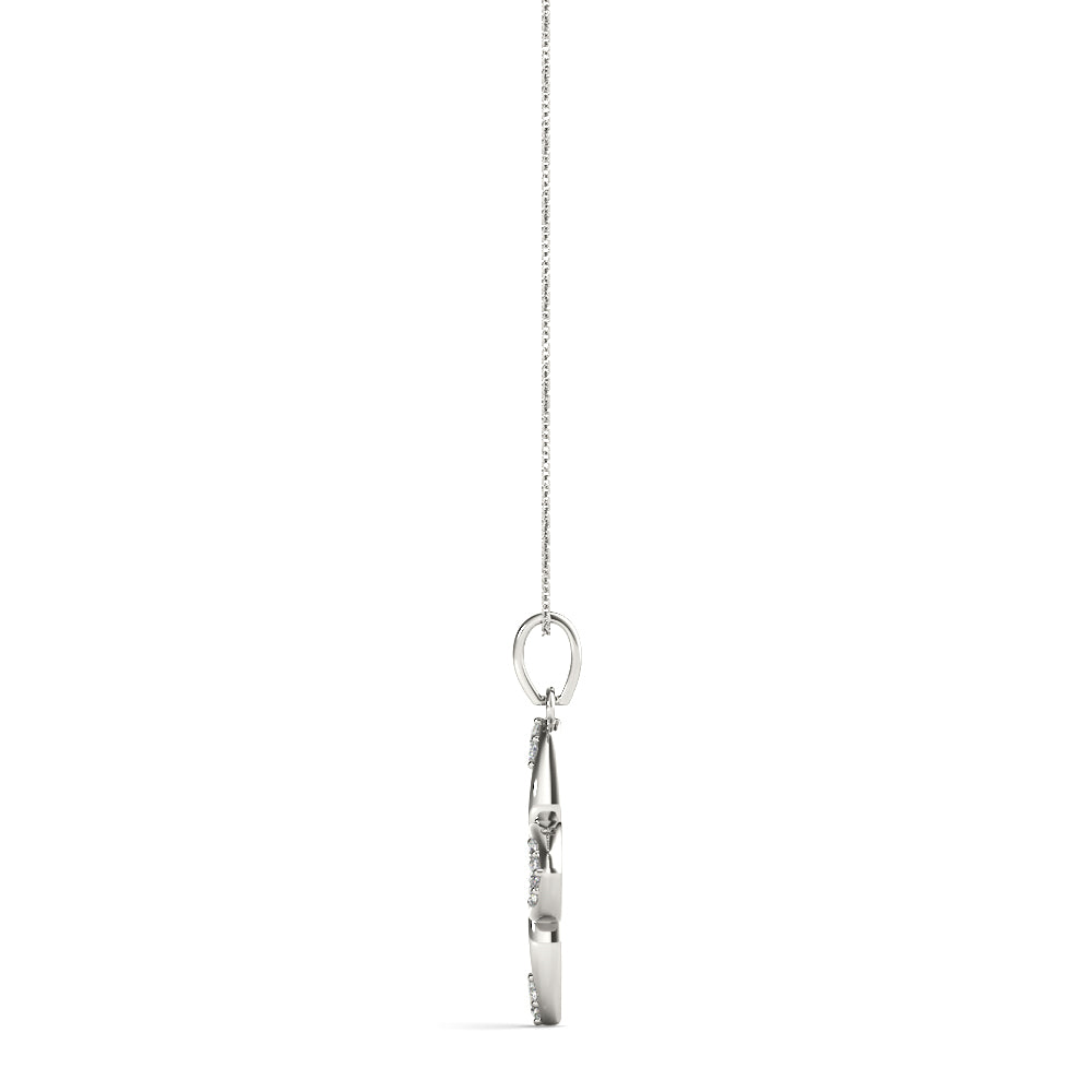 White Gold 12-Diamond Geometric Fashion Pendant
