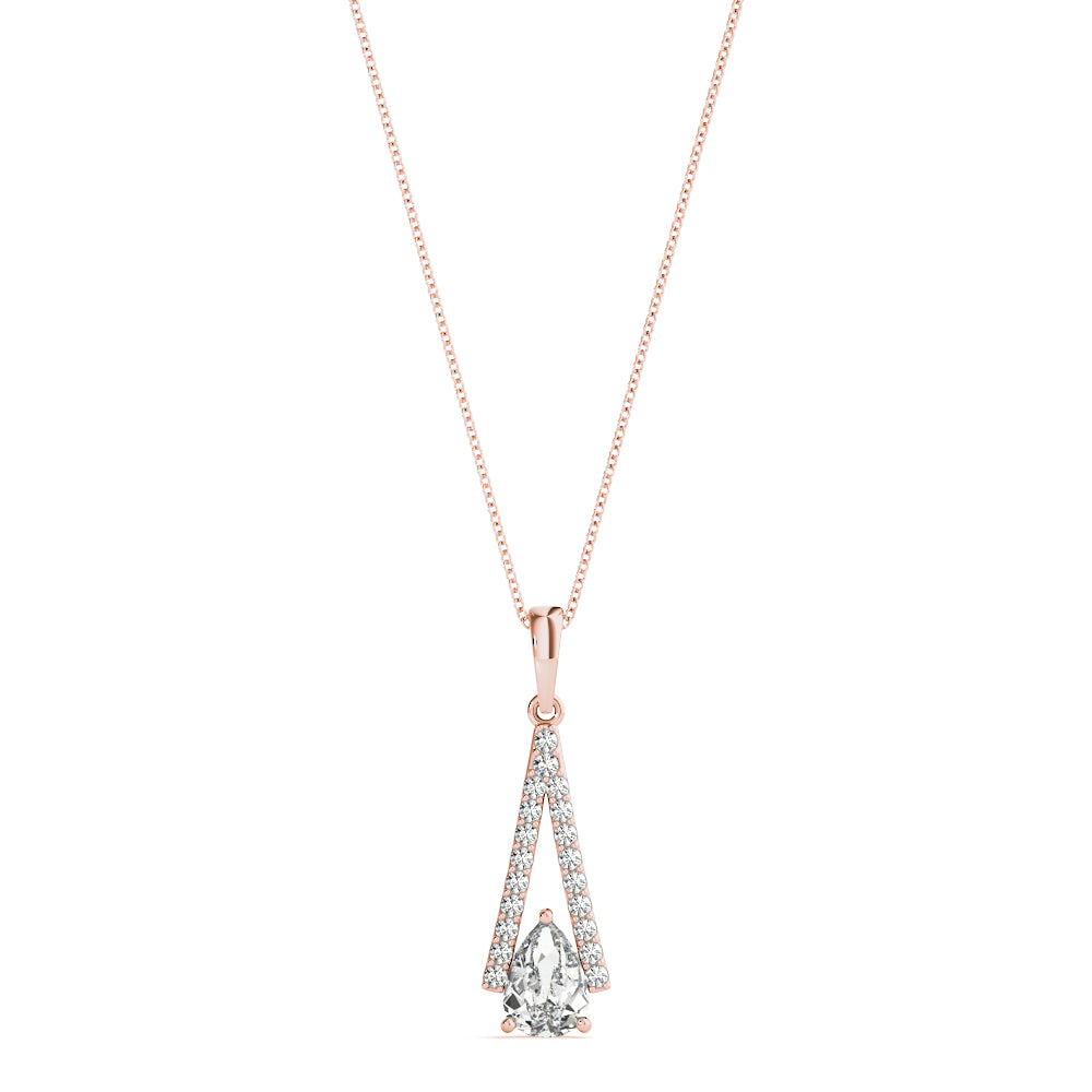 Rose Gold Lab Diamond Pear Pendant 0.64-0.78 CT