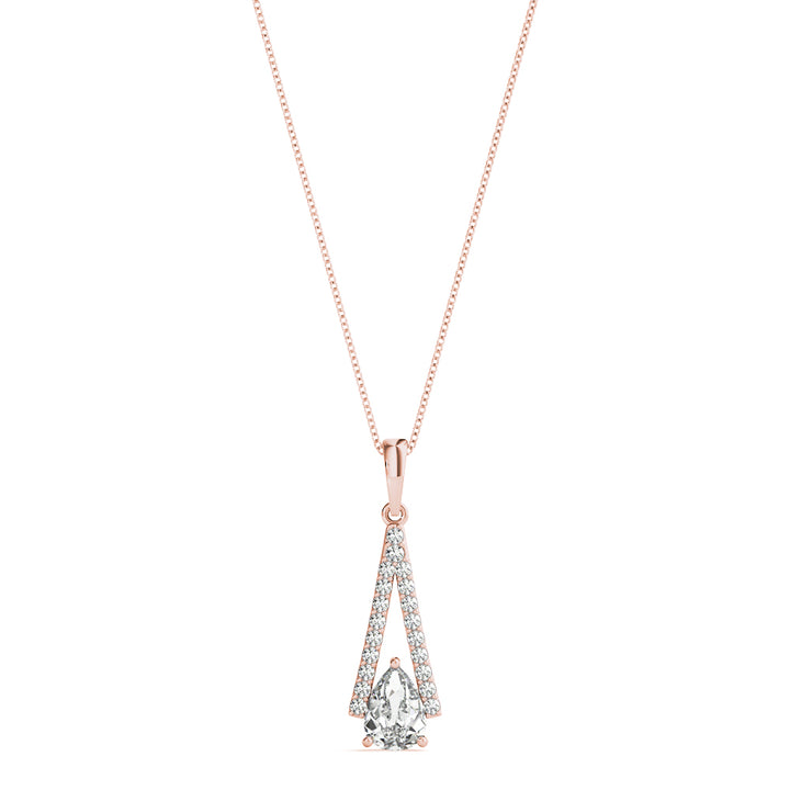 Rose Gold Lab Diamond Pear Pendant 0.64-0.78 CT