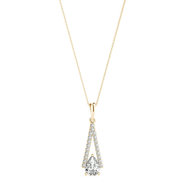 Yellow Gold Lab Diamond Pear Pendant 0.64-0.78 CT