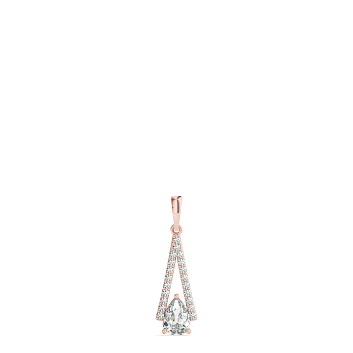 Rose Gold Lab Diamond Pear Pendant Necklace