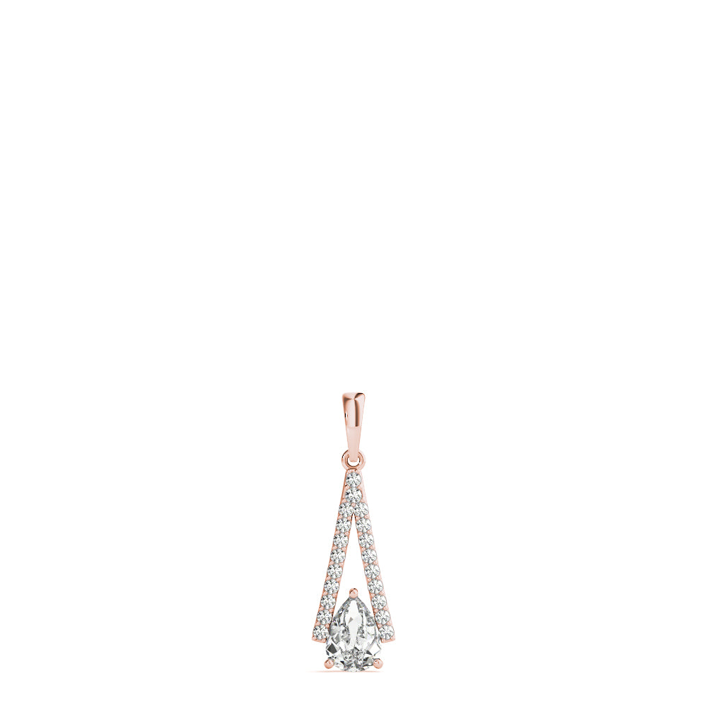 Rose Gold Lab Diamond Pear Pendant 0.64-0.78 CT