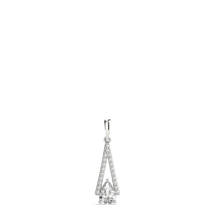 14K White Gold Lab Diamond Pear Pendant