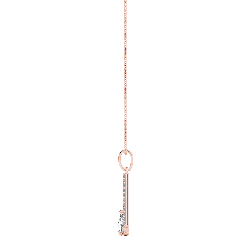 Rose Gold Lab Diamond Pear Pendant 0.64-0.78 CT