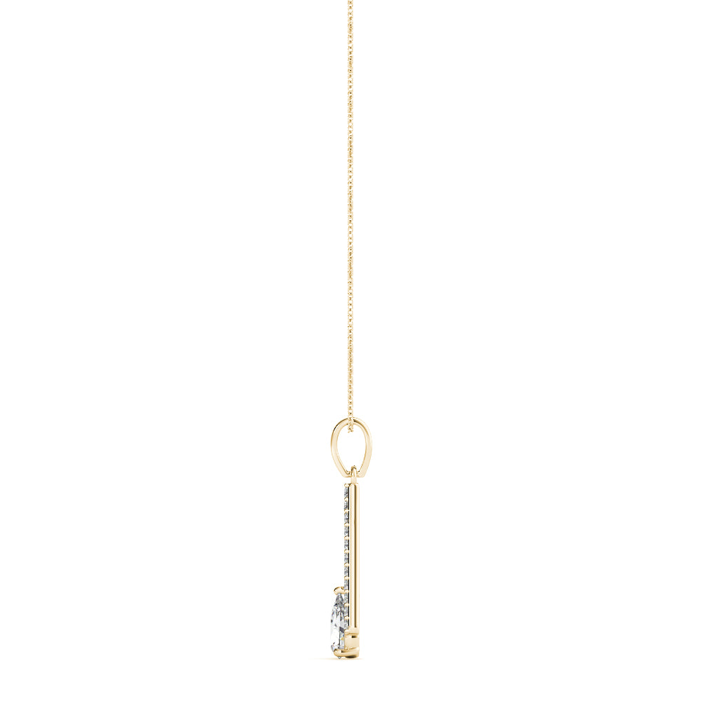 Yellow Gold Lab Diamond Pear Pendant 0.64-0.78 CT