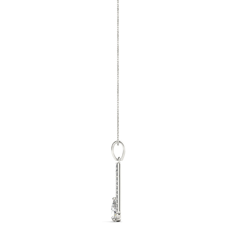 18K White Gold Pear Lab Diamond Pendant