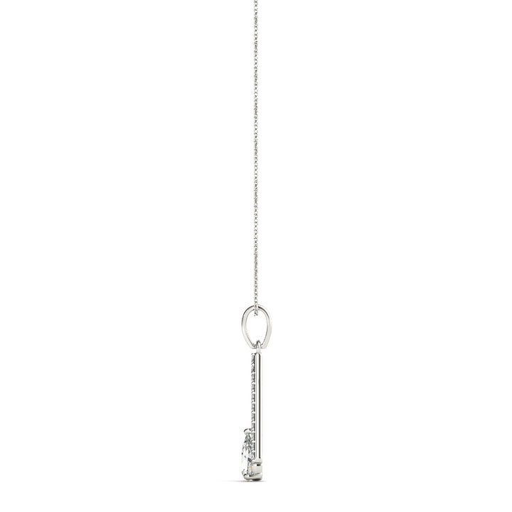 18K White Gold Pear Lab Diamond Pendant