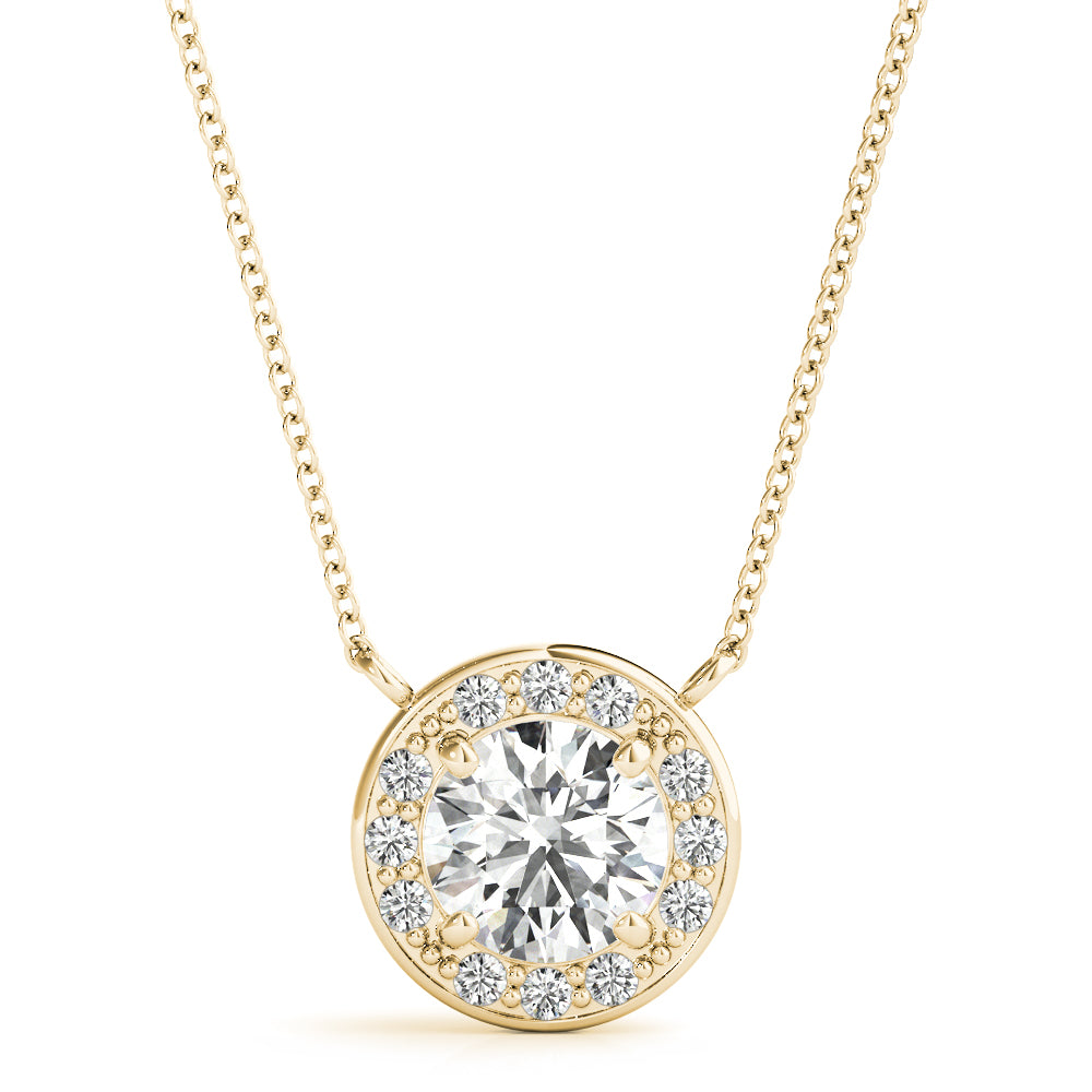 18K Yellow Gold Lab Diamond Round Pendant