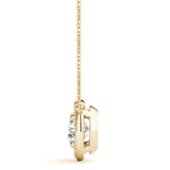 18K Yellow Gold Lab Diamond Round Pendant