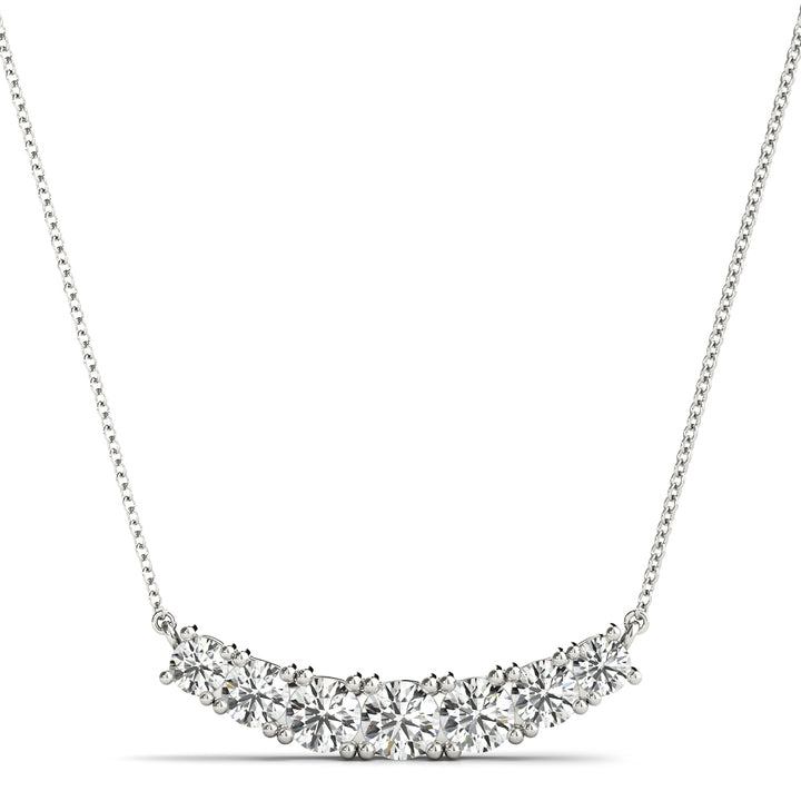 White Gold Multi-Diamond 7 Stone Pendant