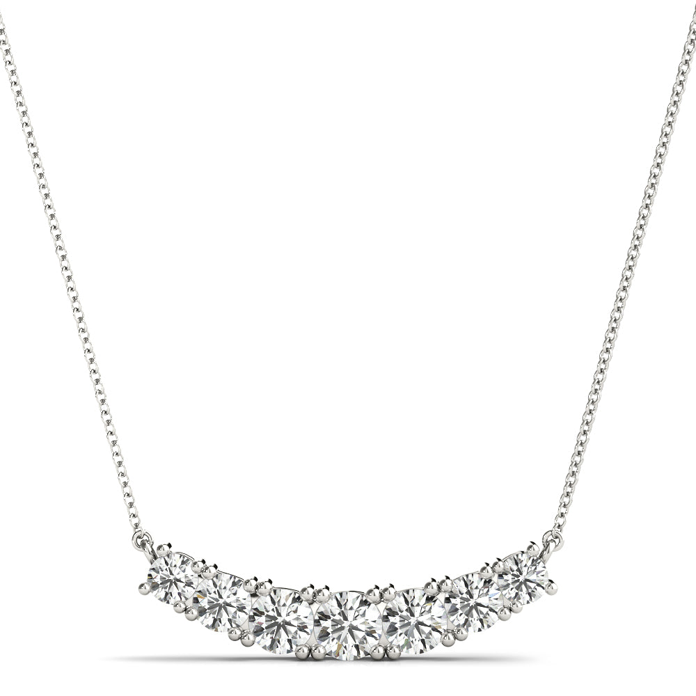 Platinum 7-Stone Lab Diamond Bar Pendant