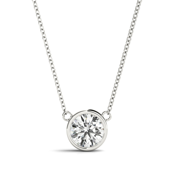 1 CT Lab Diamond 14K White Gold Pendant