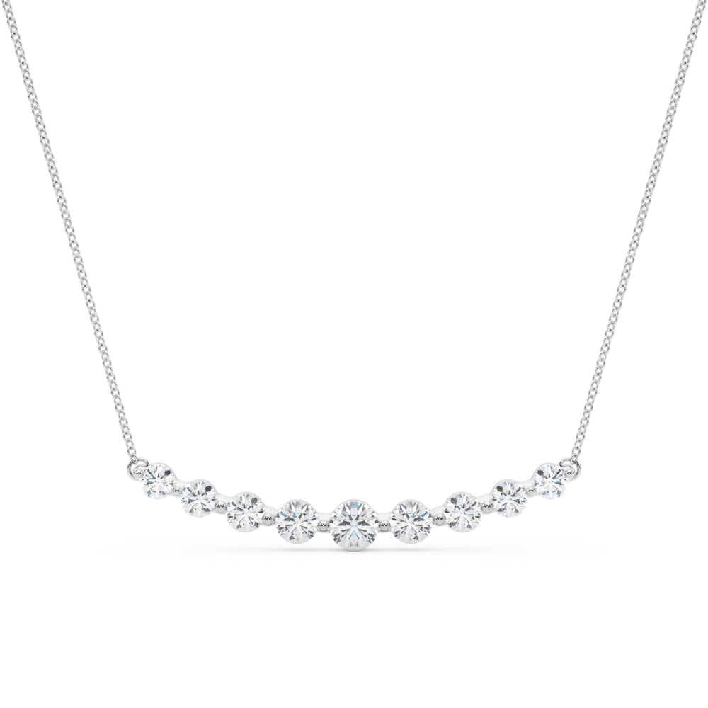 White Platinum Round Diamond Pendant