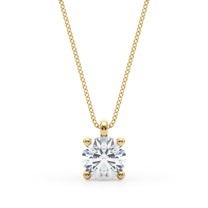 18K Yellow Gold 1CT Lab Diamond Solitaire Pendant