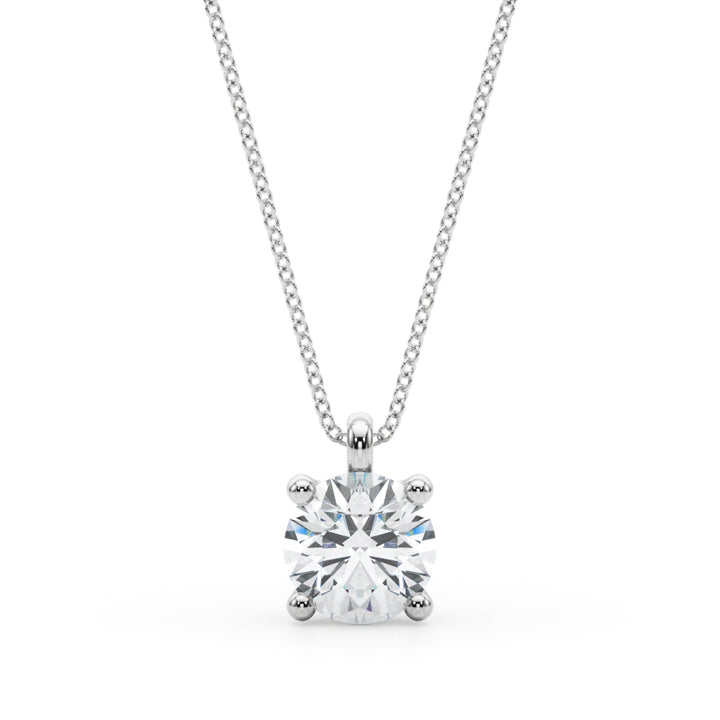 1 CT Lab Diamond 14K White Gold Pendant