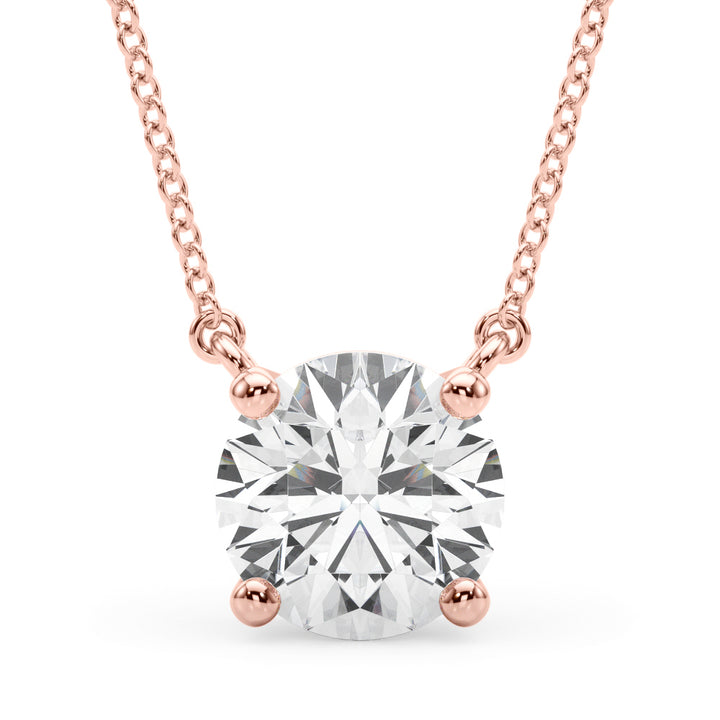 14K Rose Gold 1ct Diamond Solitaire Pendant