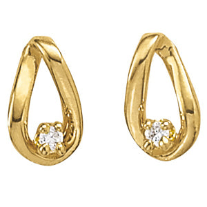 White 14K Gold Lab Diamond Stud Earring