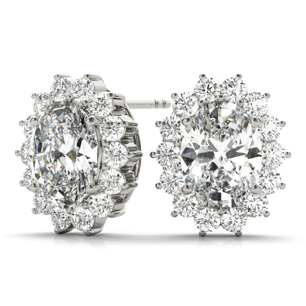 Diamond Round Halo Earrings