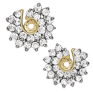 White Platinum Diamond Earring Jacket Pair