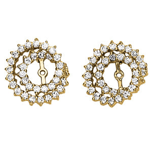 Platinum White Diamond Fashion Earring Jackets