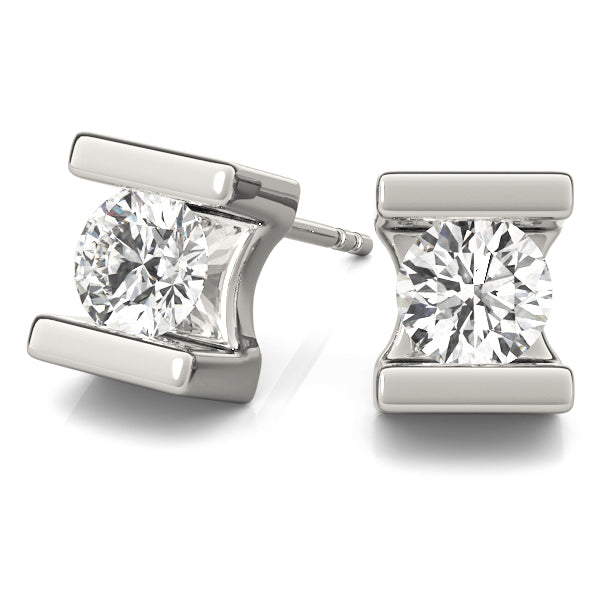 Platinum White Lab Diamond 0.5CT Round Stud Earrings