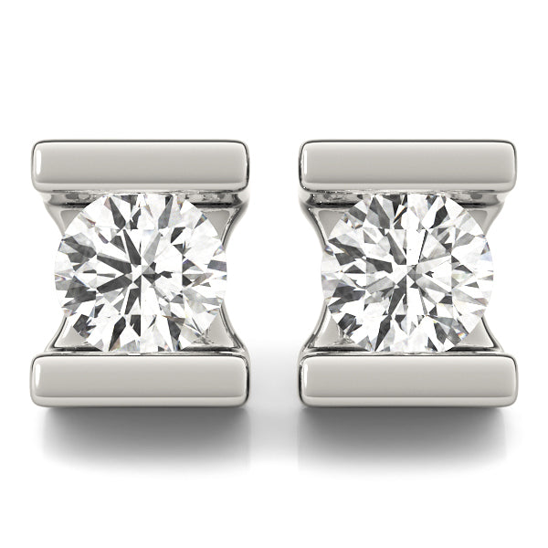 Platinum White Lab Diamond 0.5CT Round Stud Earrings