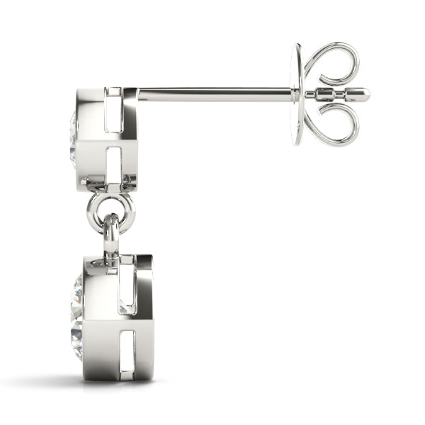 Platinum Lab Diamond Single Stone Stud Earrings