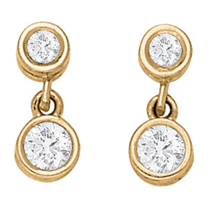 14K White Gold Round Diamond Stud Earrings