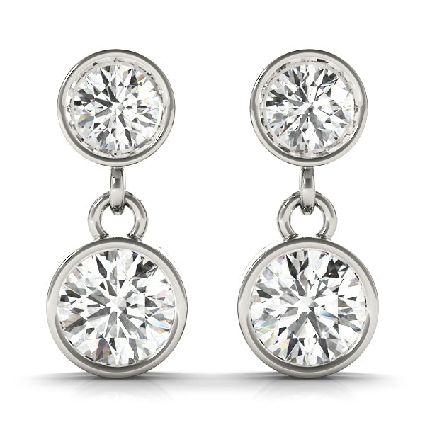 Platinum Lab Diamond Single Stone Stud Earrings