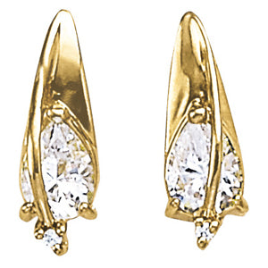 White Gold Lab Diamond Pear Stud Earrings
