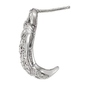18K White Gold Lab Diamond J-Hoop Earrings