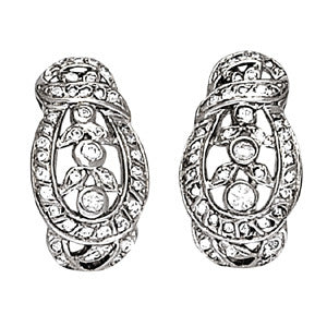 Platinum Lab Diamond J-Hoop Earrings
