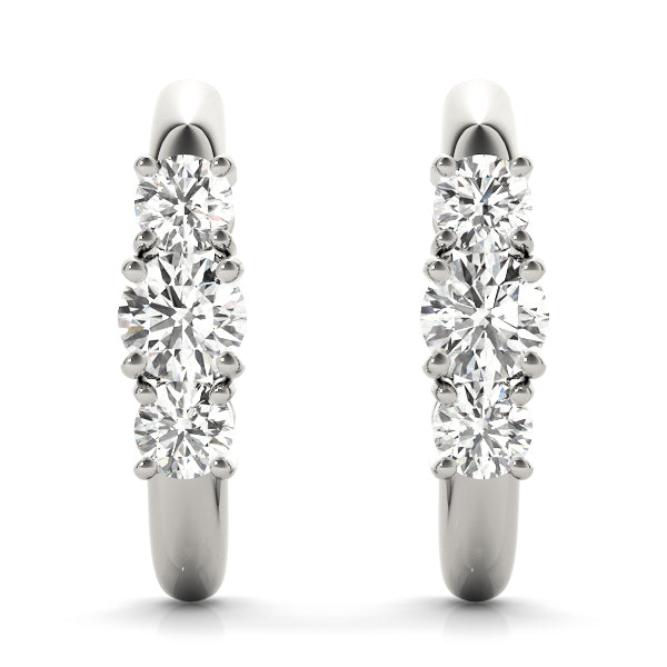 14K White Gold Round Lab Diamond Earrings