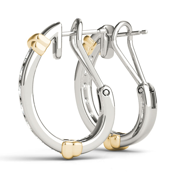 18K White Gold Lab Diamond J-Hoop Earrings