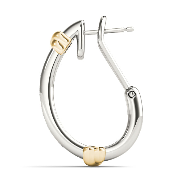 Diamond J-Hoop Earrings in 14K Gold