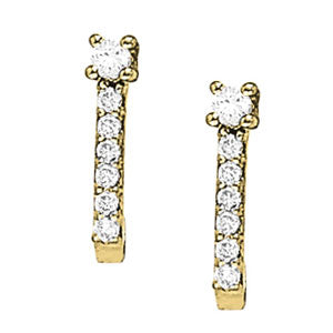 White Platinum Diamond J-Hoop Earrings
