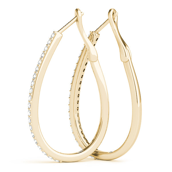 18K Yellow Gold Lab Diamond Hoop Earrings